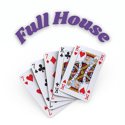 an image of full house cards on the table.