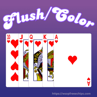 Poker Hand image showing flush/ color