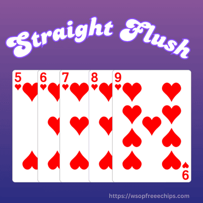 Poker Hand image showing straight flush