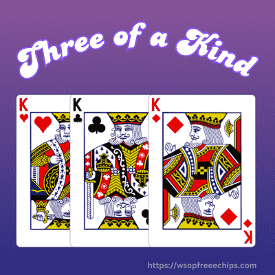 Poker Hand image showing three of a kind