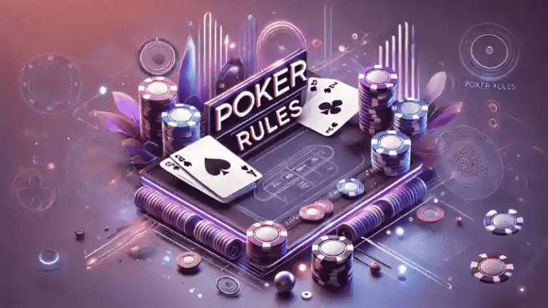 How to Play Poker | Basic Poker Rules | Poker Hands Ranking 16 Feature image showing title Poker Rules with unique 3d poker graphics